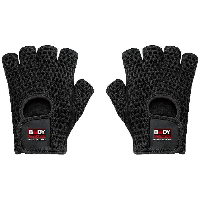 BS MESH COTTON/LEATHER FITNESS GLOVES, M
