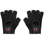 BS MESH COTTON/LEATHER FITNESS GLOVES, M