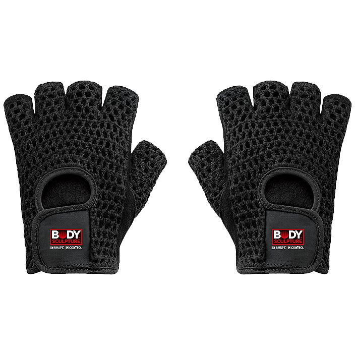 BS MESH COTTON/LEATHER FITNESS GLOVES, S