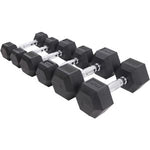 Hex Rubber Coated Dumbbell 27.5-50KG SET